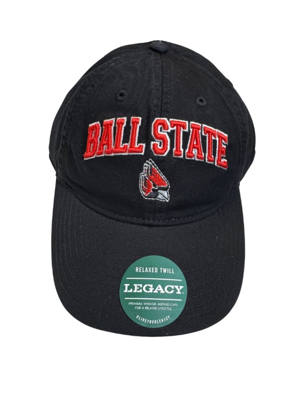 Ball State University Arch Legacy Hat Black and Red NWT